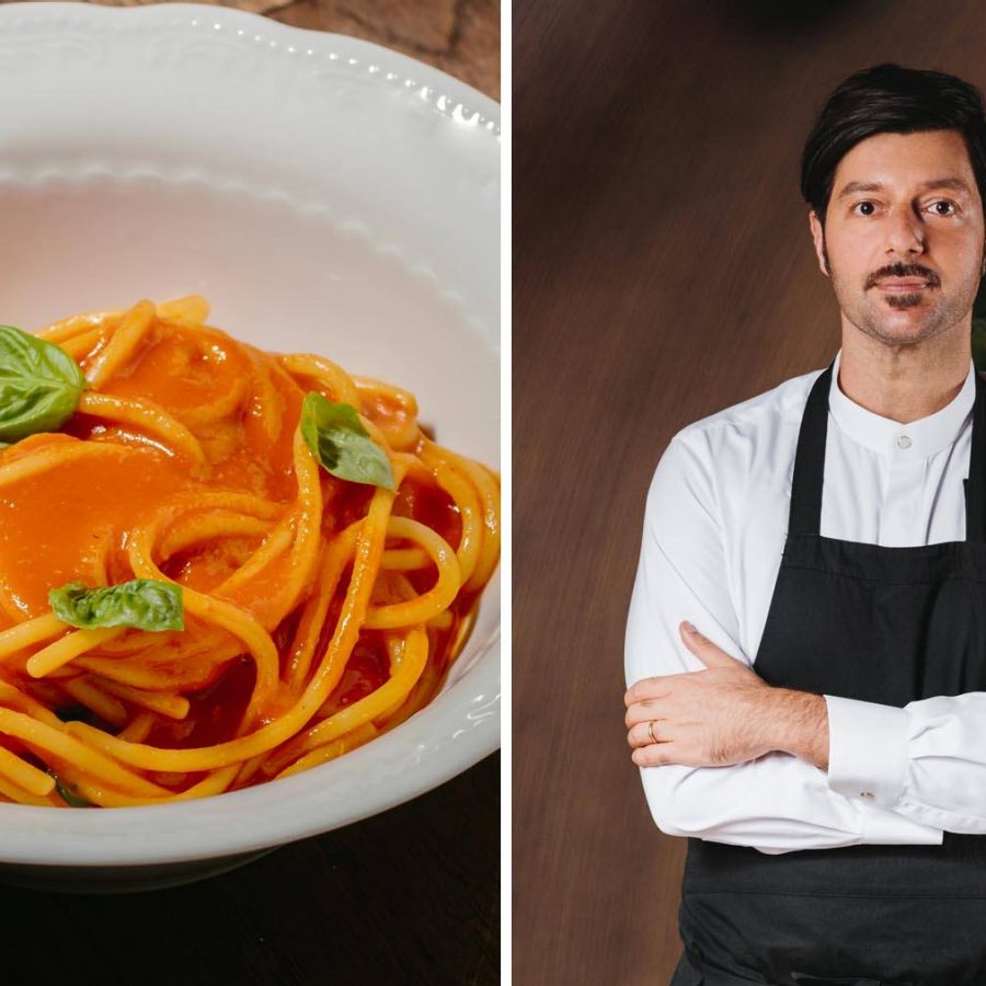 Puglian tomato spaghetti created by Chef Antimo Maria Merone at Ramato, Hong Kong