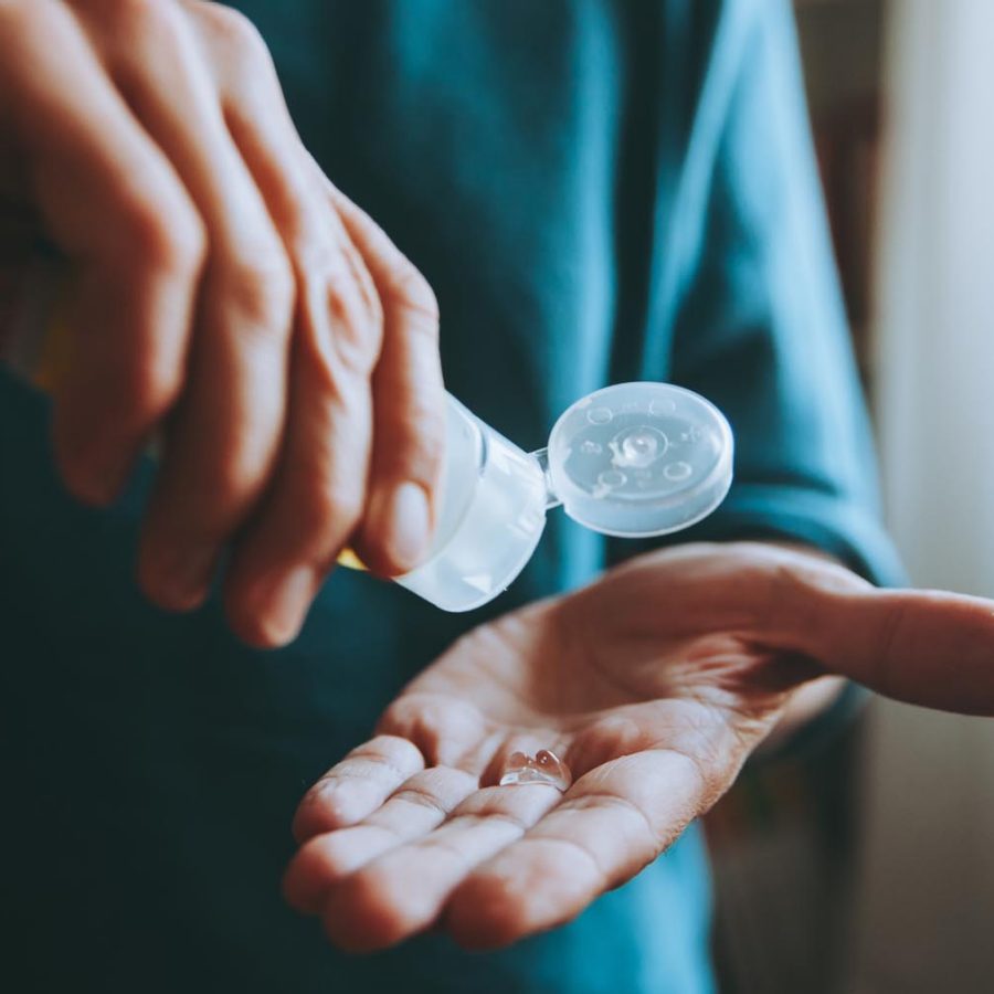 Person using hand sanitiser. Credit: iStock