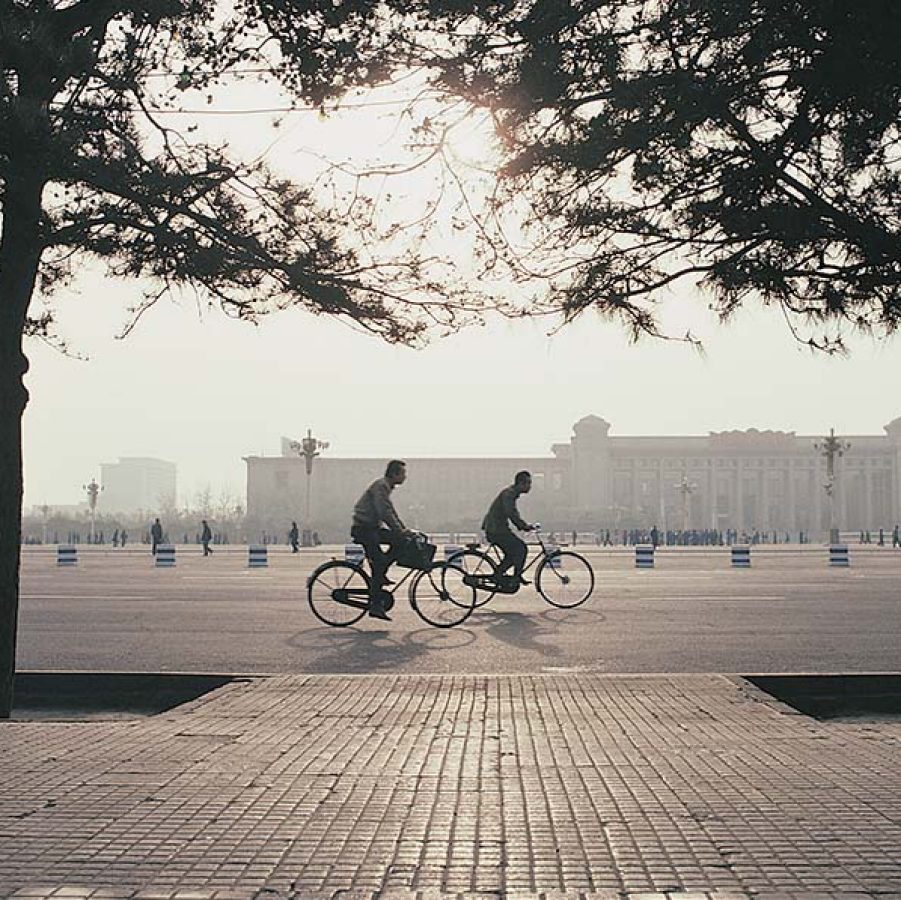 People cycling in Beijing