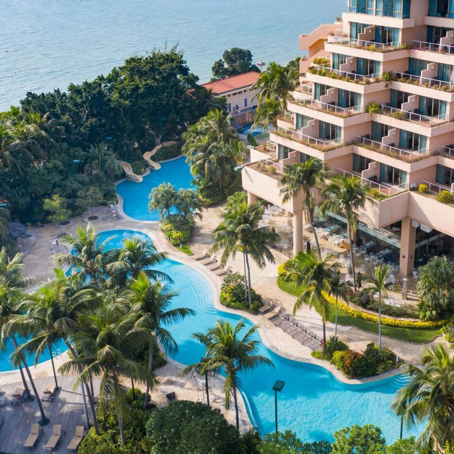 Gold Coast Hotel swimming pool from above