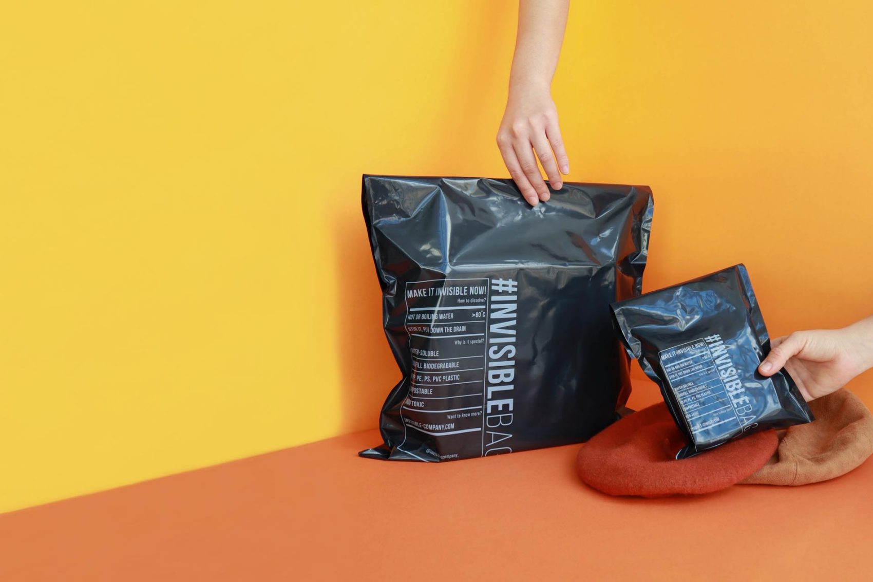 Sustainable invisible bag being used by Cathay