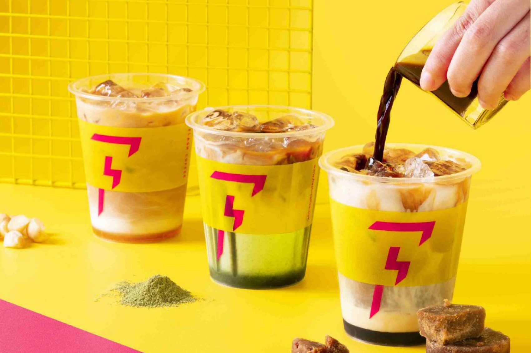 Three iced coffees