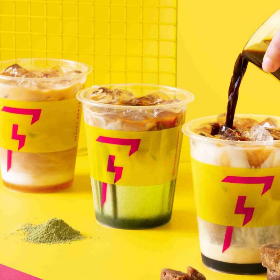 Three iced coffees
