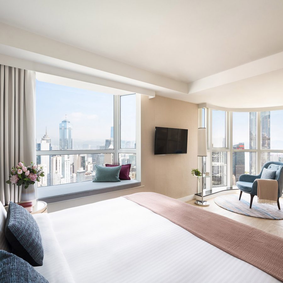 Two MacDonnell road hotel with view of Hong Kong skyline