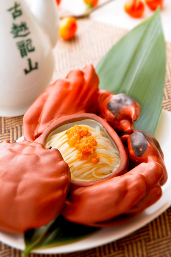 Japanese Inaniwa Udon topped with roe