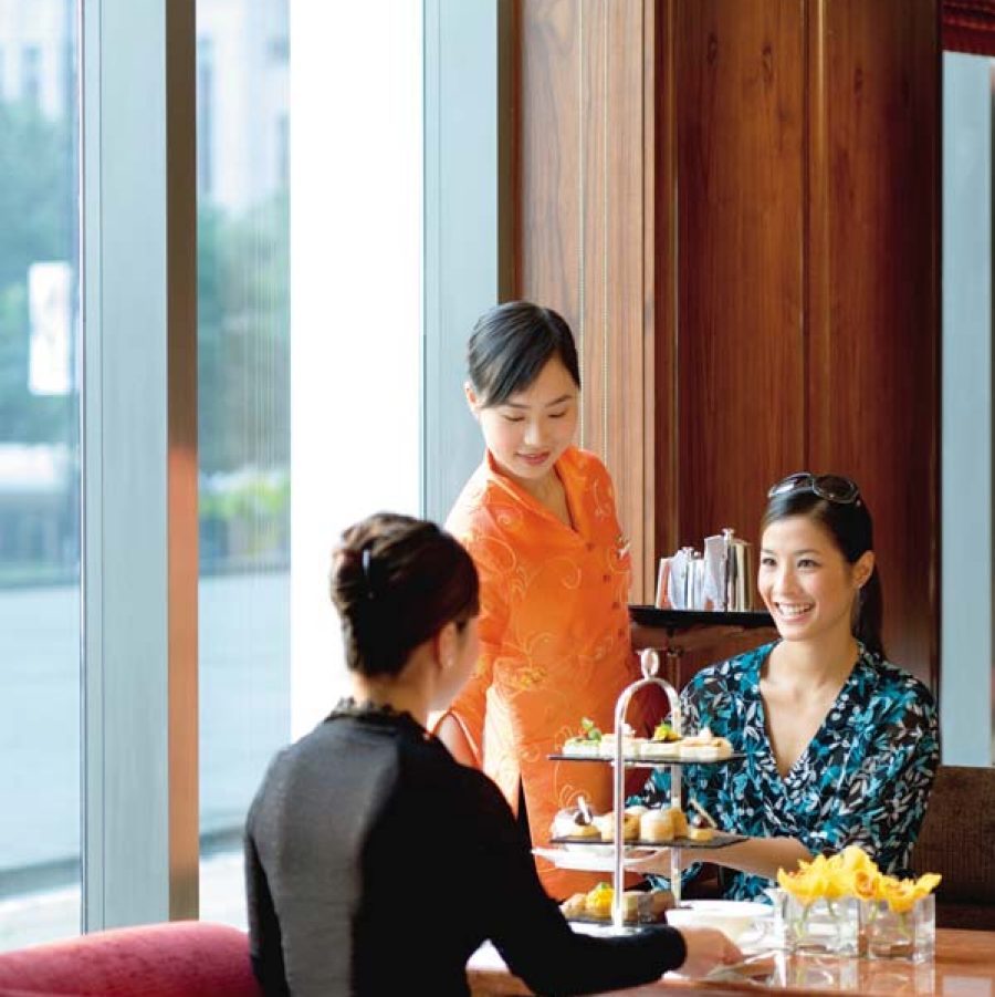 Afternoon tea being served, Mandarin Oriental Hong Kong