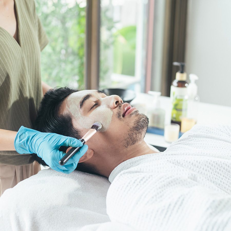 Man getting a facial
