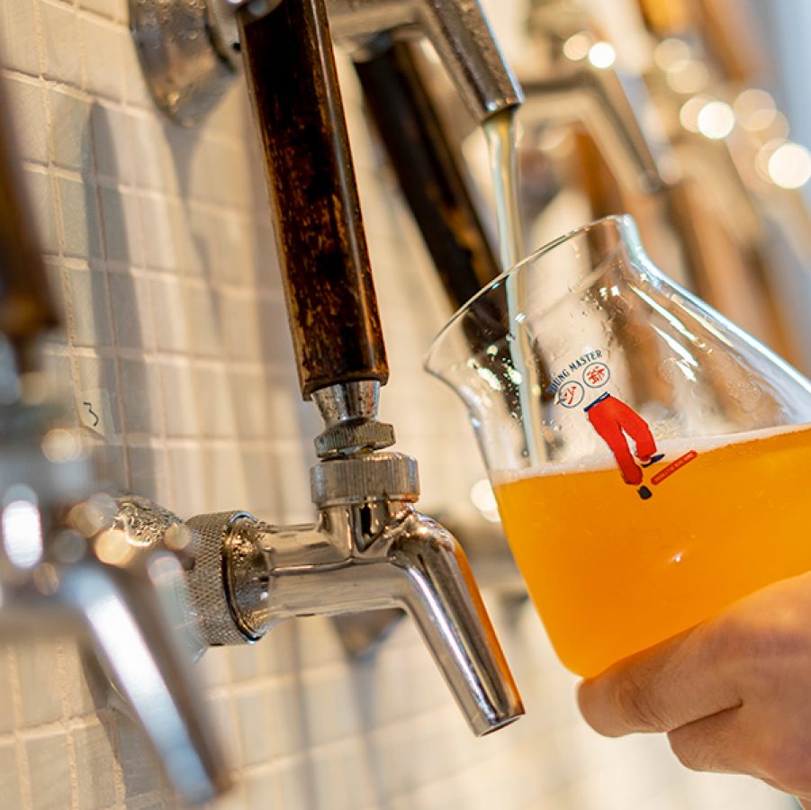Beer being poured from tap