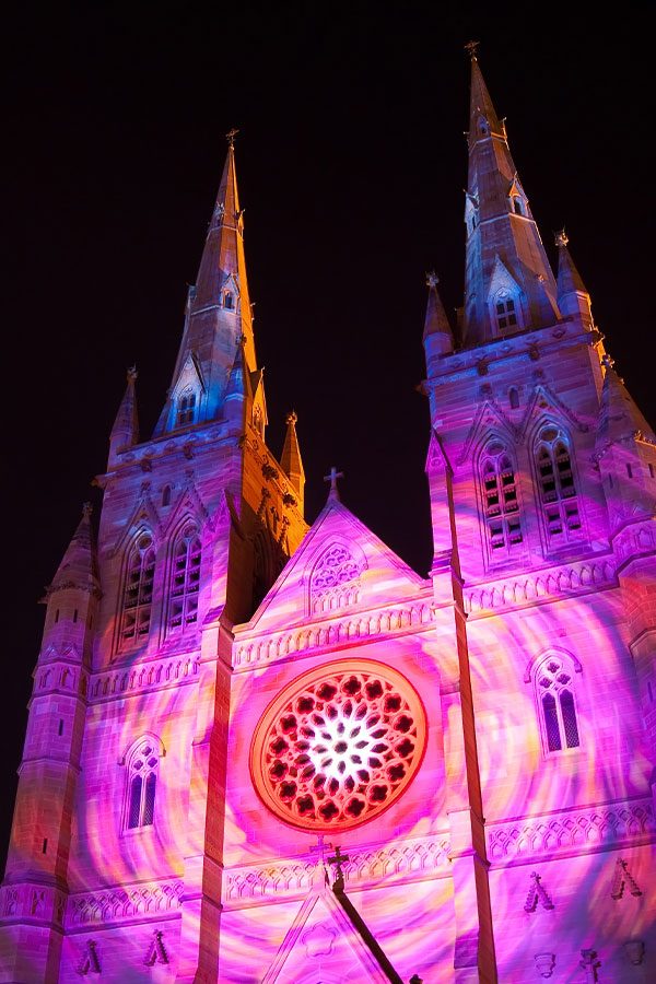 St. Mary's Cathedral lit up at Christmas. Credit: Getty Images