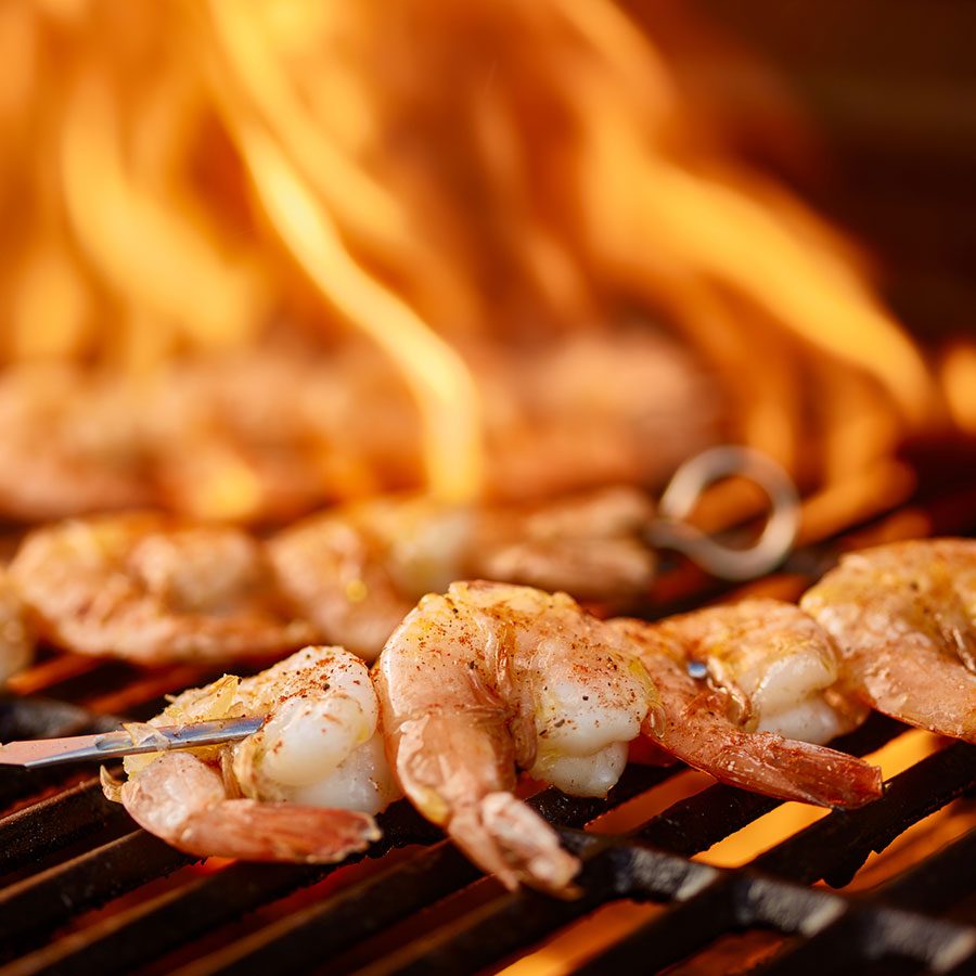 Prawns on a BBQ.  Credit: Getty Images