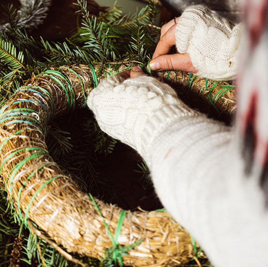Christmas wreath making. Credit: Getty Images