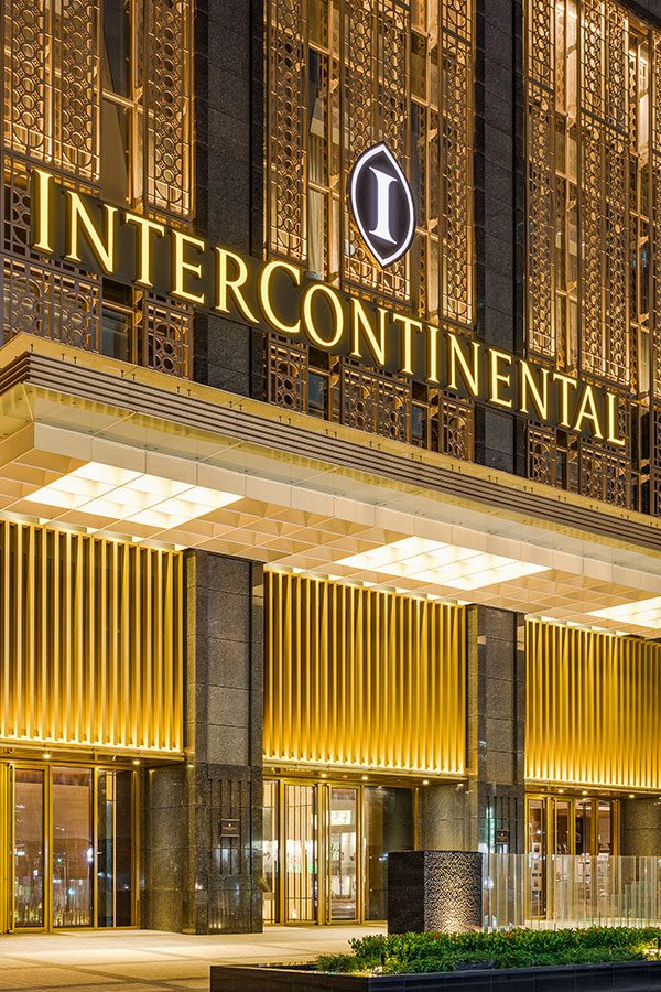 Intercontinental exterior at night
