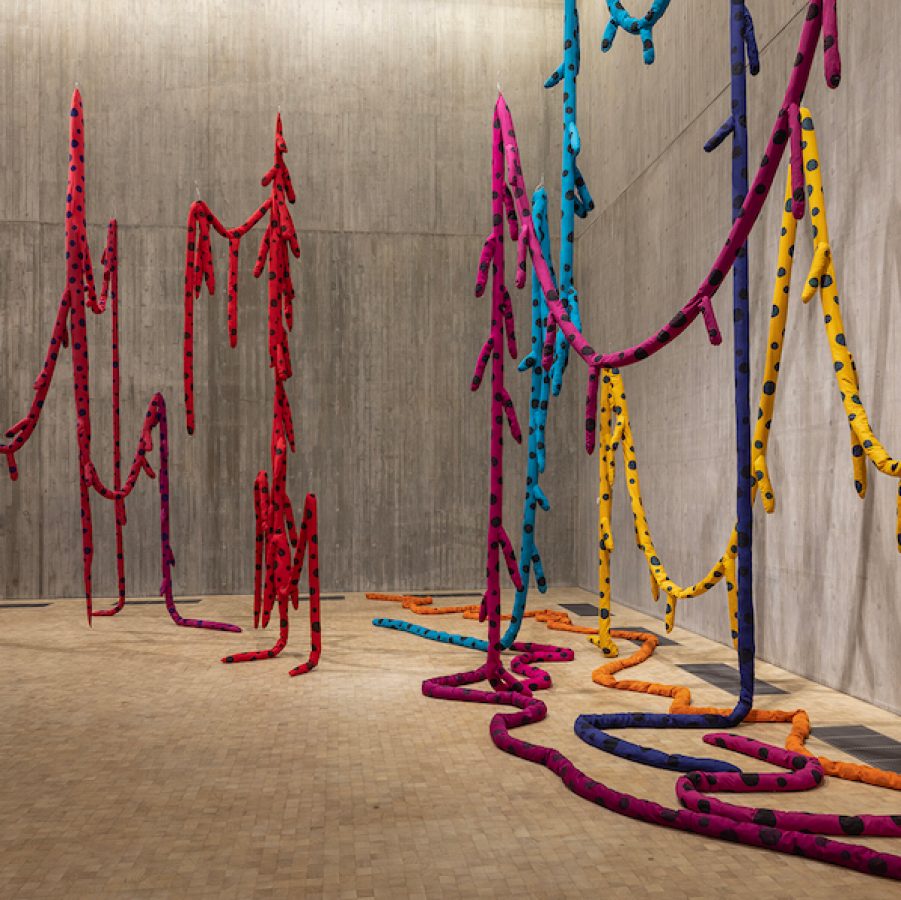 Installation view of Death of Nerves (2022) at Yayoi Kusama: 1945 to Now, 2022. Credit: Lok Cheng, M+, Hong Kong