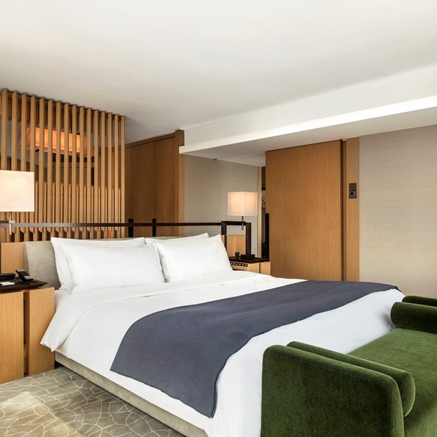Bed in The Upper House bedroom