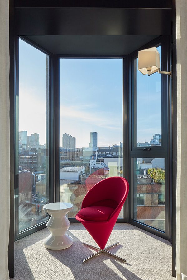 A room with a view of London at One Hundred Shoreditch hotel