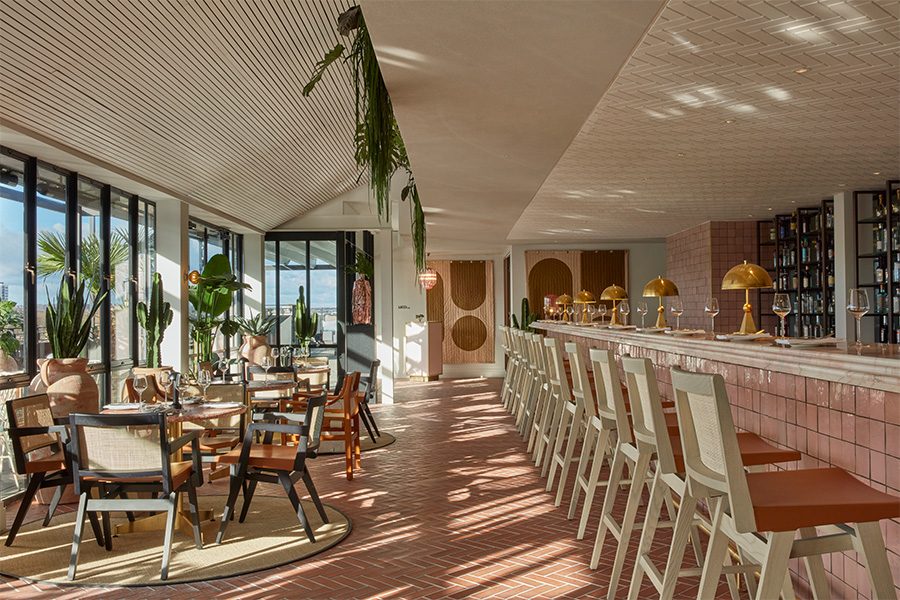 A restaurant at One Hundred Shoreditch hotel