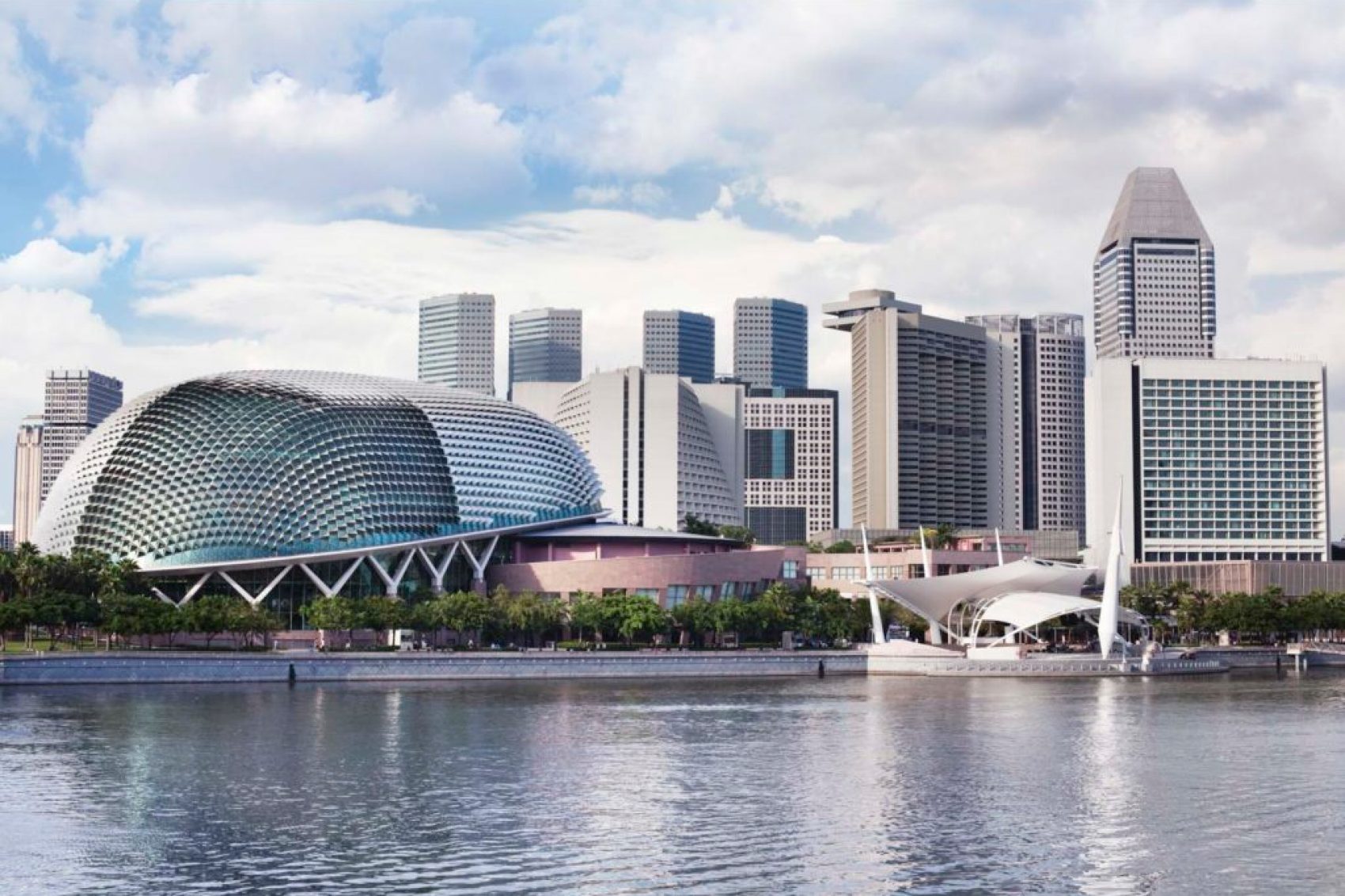 View of Singapore buildings from across the river. Credit: Offstone/Getty Images