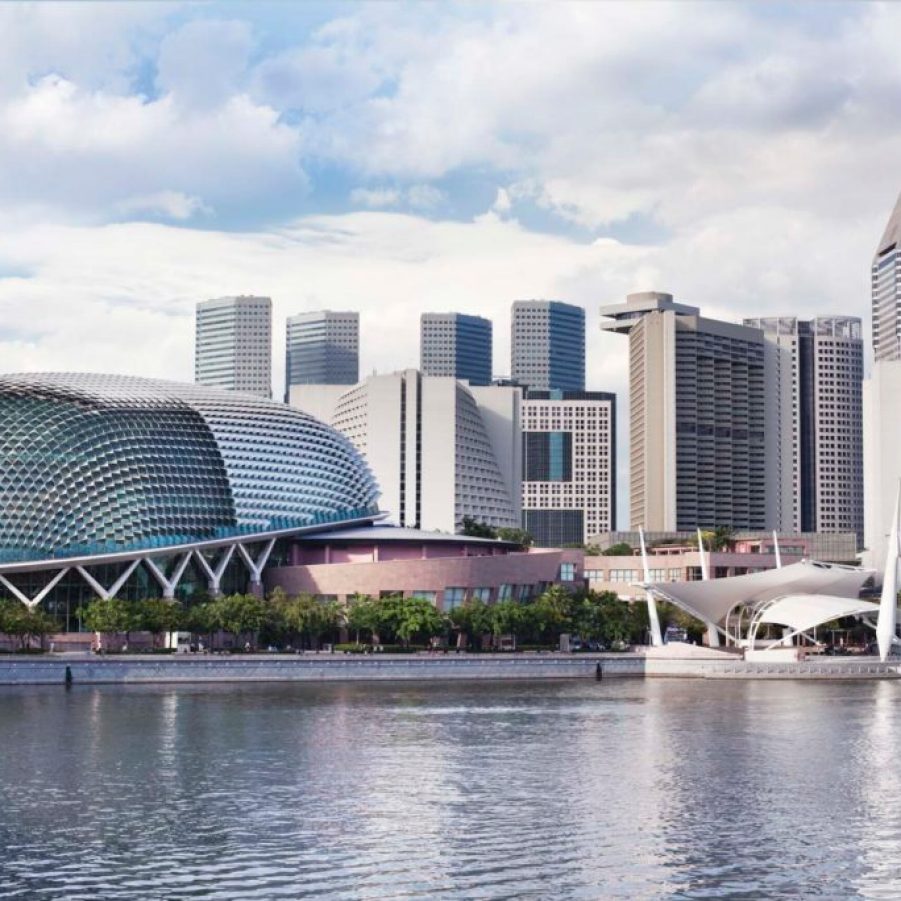 View of Singapore buildings from across the river. Credit: Offstone/Getty Images