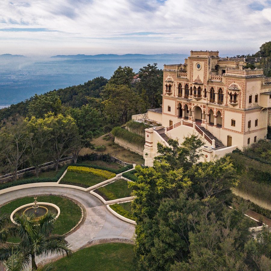 Hotel and grounds from above