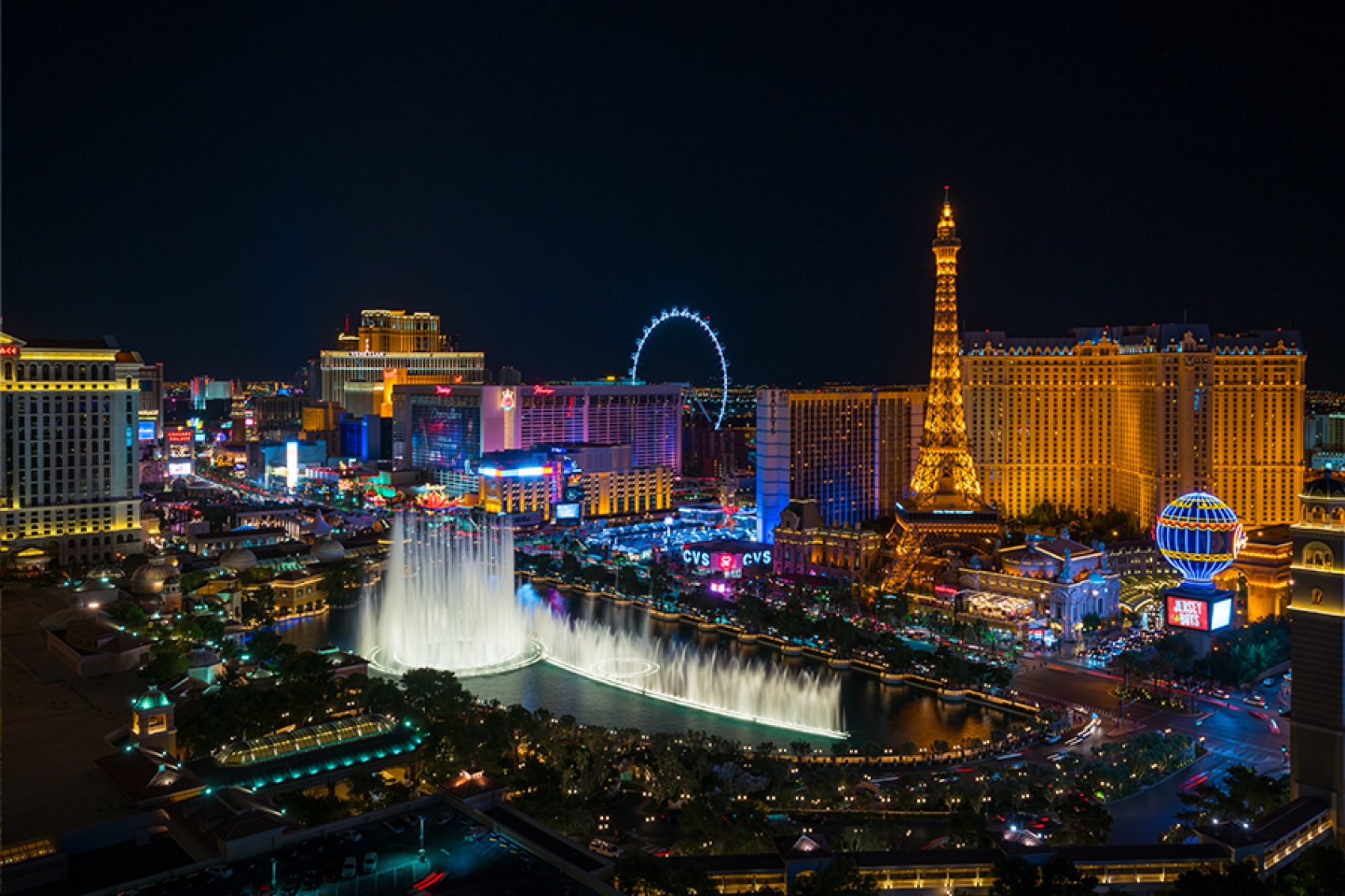 Las Vegas, USA by night. Credit: Getty Images