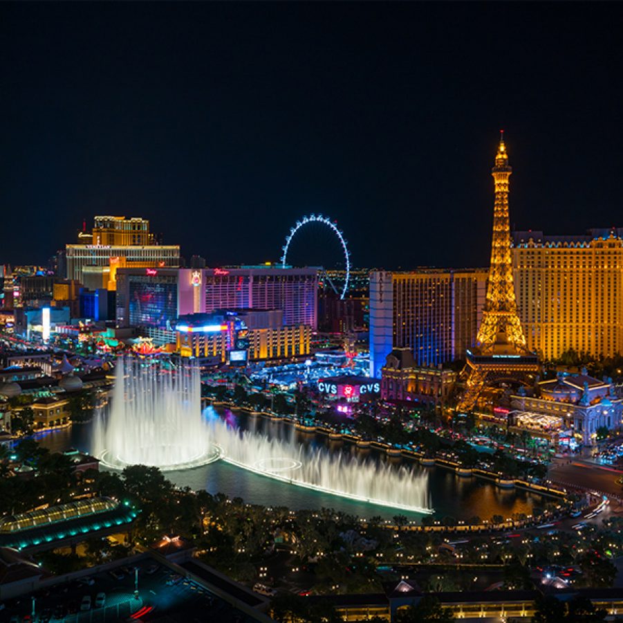 Las Vegas, USA by night. Credit: Getty Images