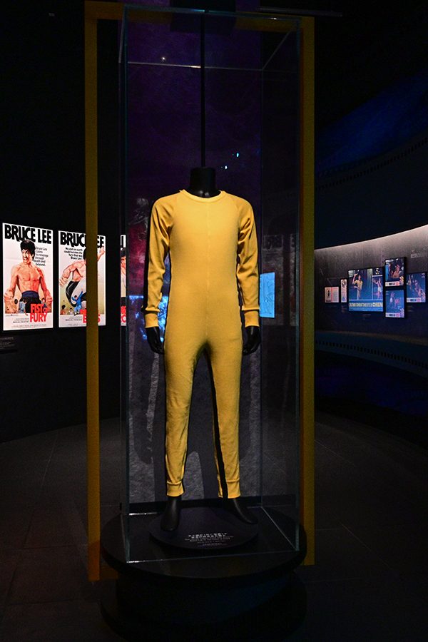 Bruce Lee yellow outfit on display