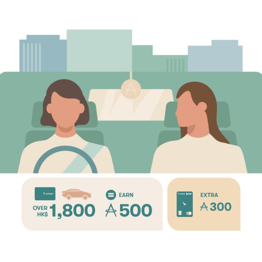 Couple in car illustration