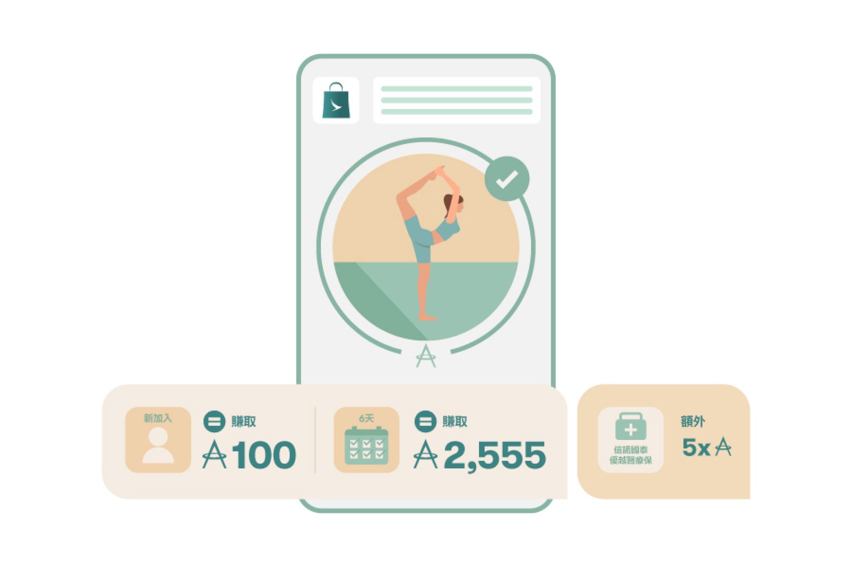 Someone doing yoga on Cathay wellness phone app
