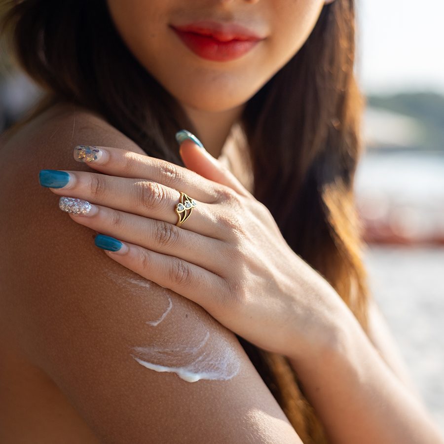 Applying sunscreen is a must 