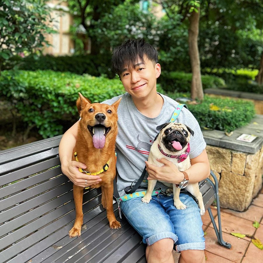 Carson Liu's favourite activity is hanging out with his dogs