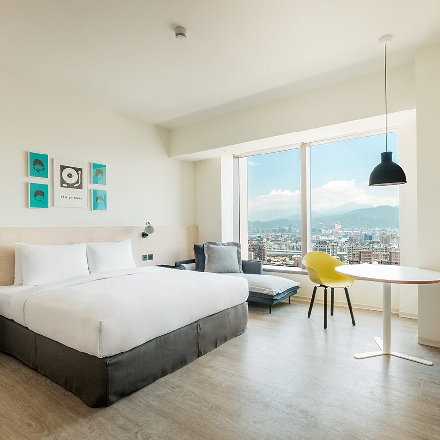 Guest room at Amba Taipei 
