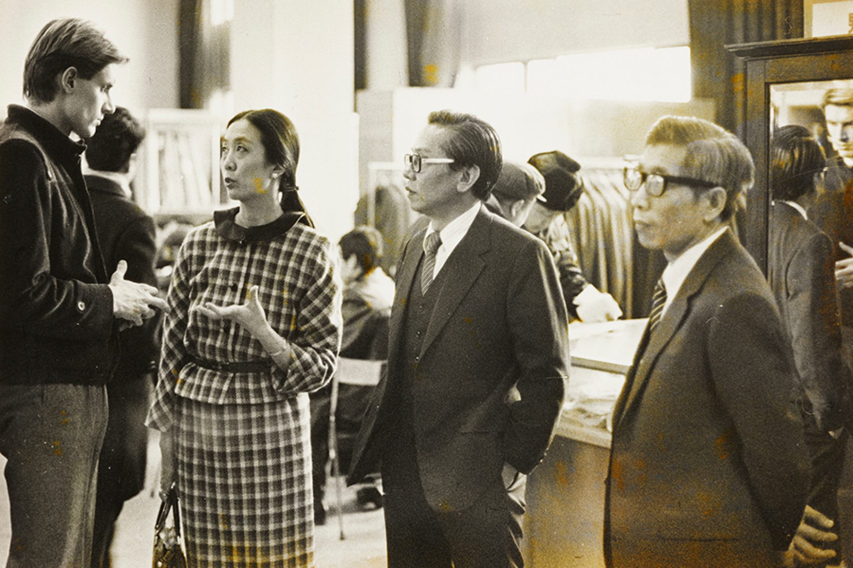 Madame Song at a textile factory