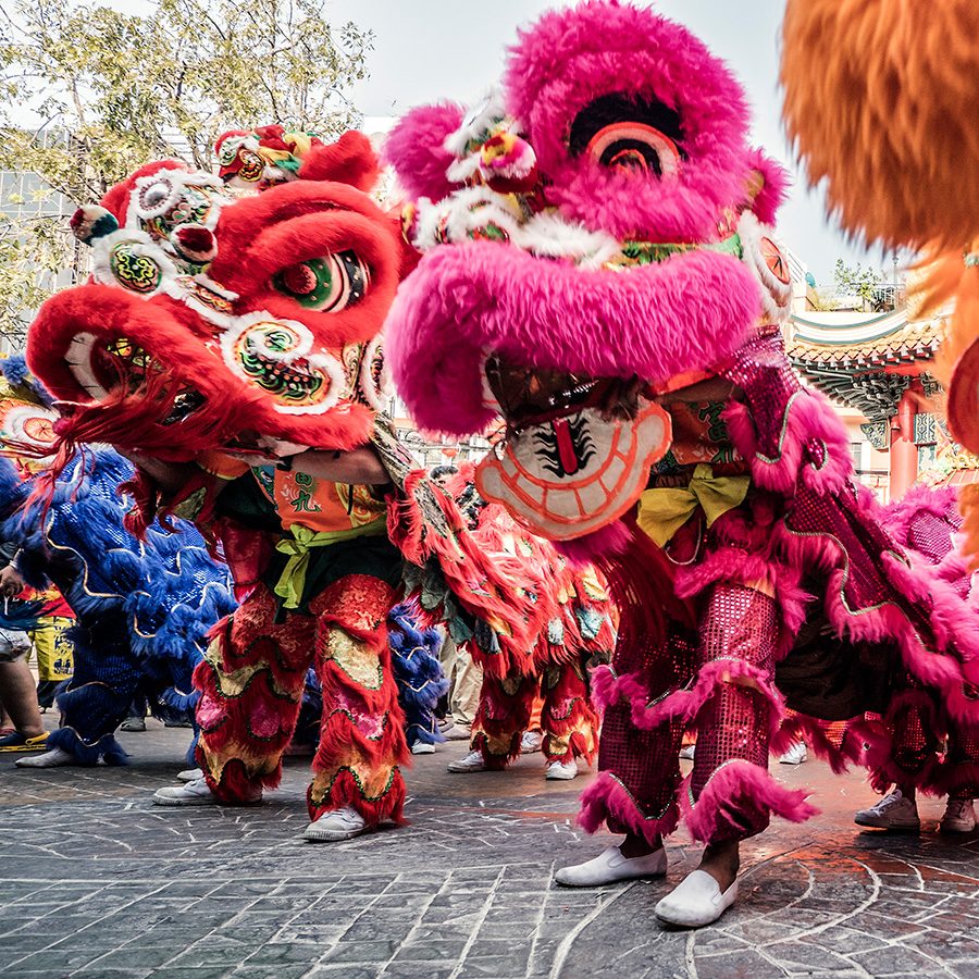 Lion dance in Macao