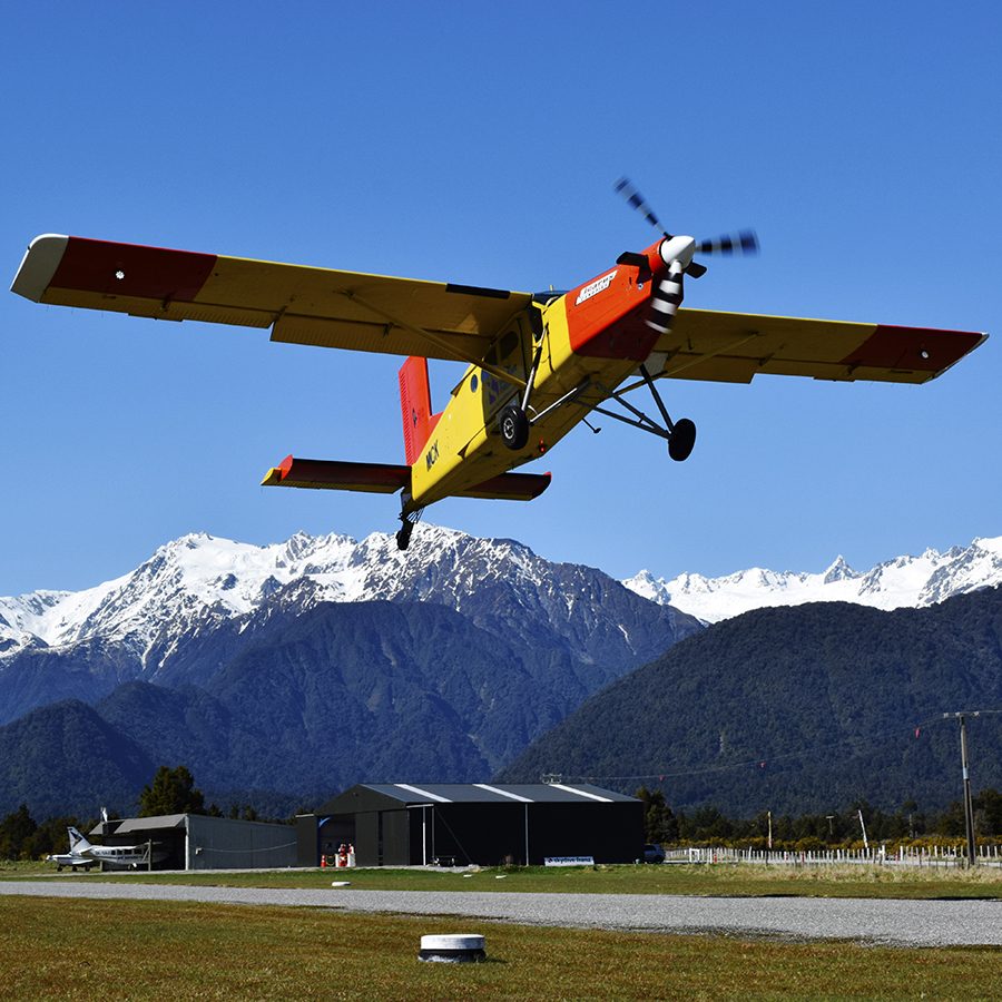 West Coast: Skydive Franz & Fox red & yellow plane 