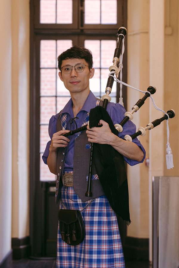 Hong Kong-inspired tartan kilts