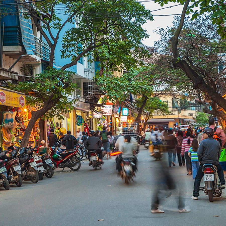 Shopping street in Hanoi