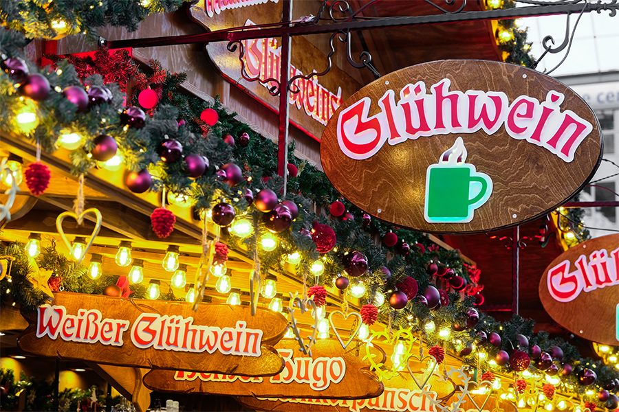 German Christmas market at the airport