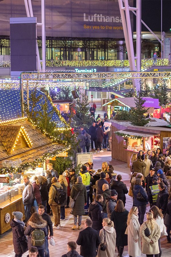German Christmas market at the airport