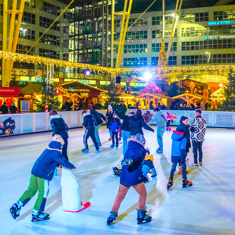 Ice rink at the airport's German Christmas market 