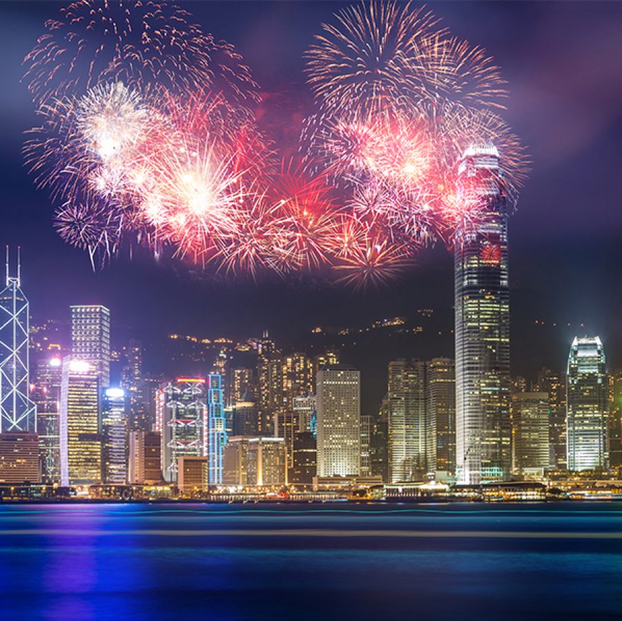 Fireworks in Hong Kong