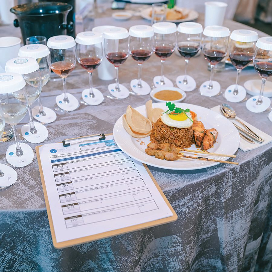 Cathay Hong Kong International Wine Competition judging table