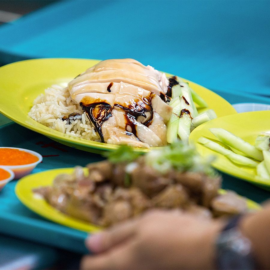 Hainanese Chicken rice, Singapore hawker centre