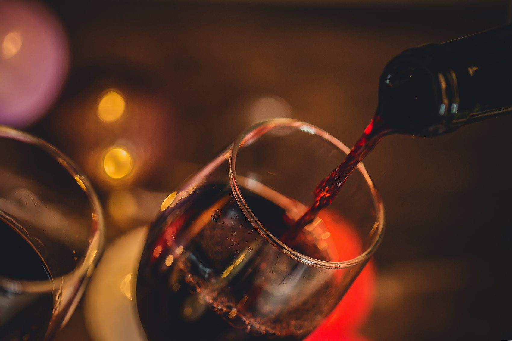 Chinese red wine being poured