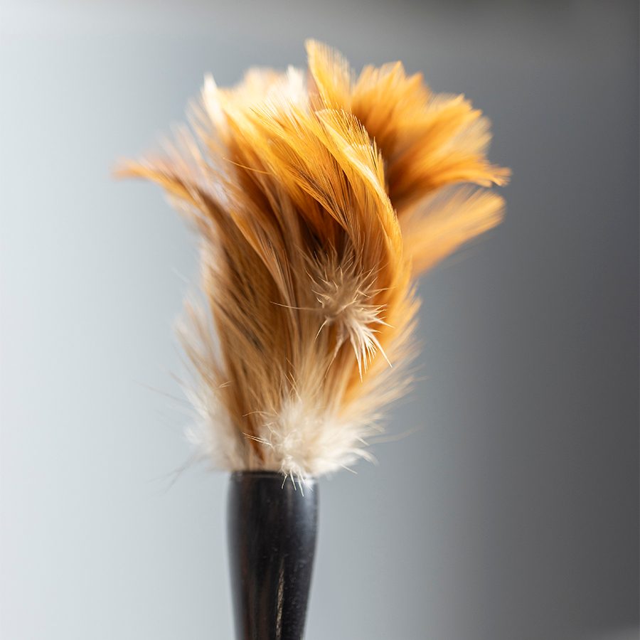 A frayed paintbrush