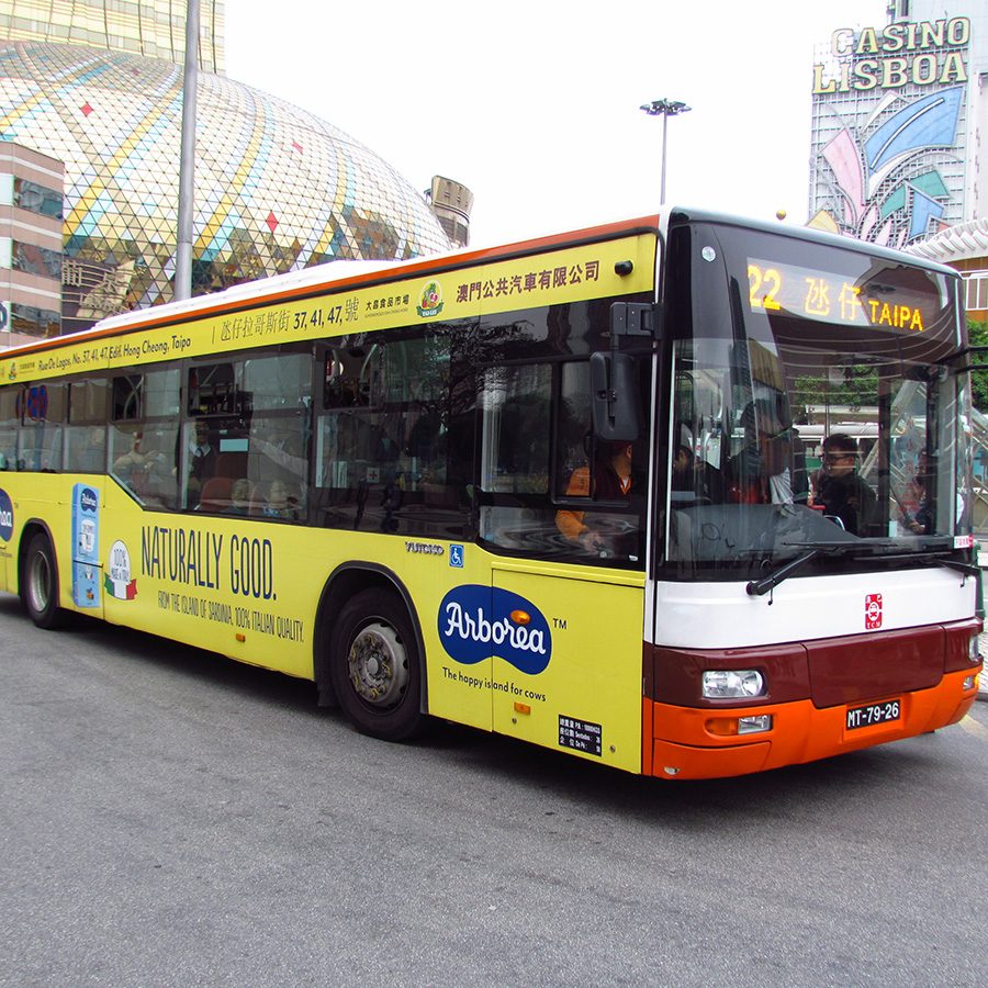  bus bringing passengers around Macao. 
