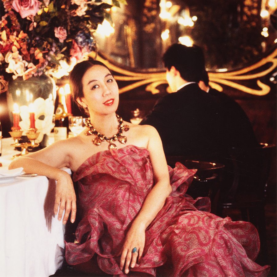 Artwork of Song Huai-Kuei in a Pierre Cardin evening dress
