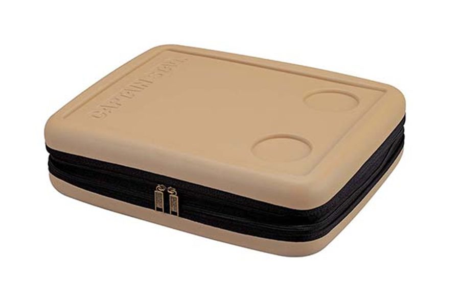 Captain Stag foldable cooler bag folded for compact storage