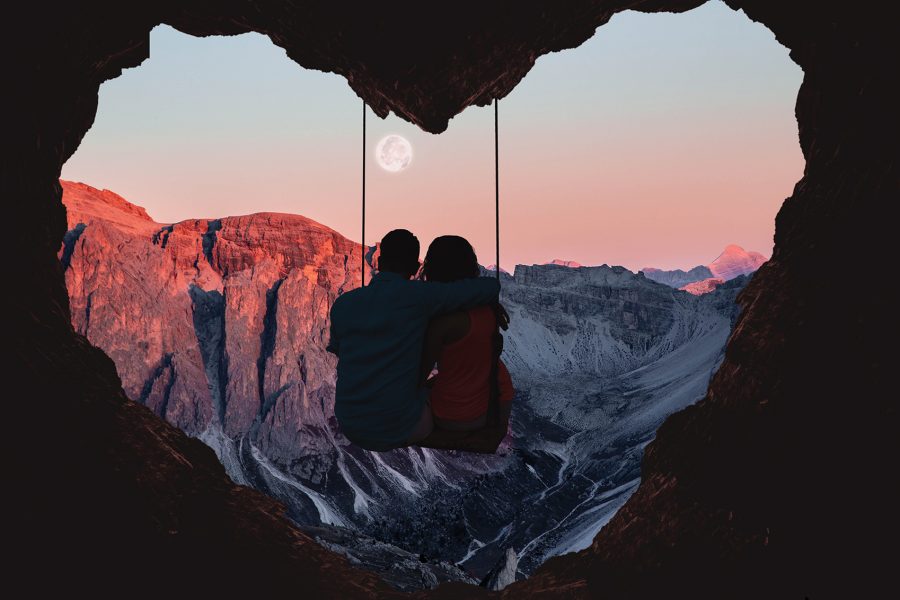 Romantic couple's holiday