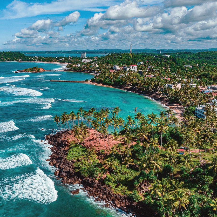 Aerial view of a coastline