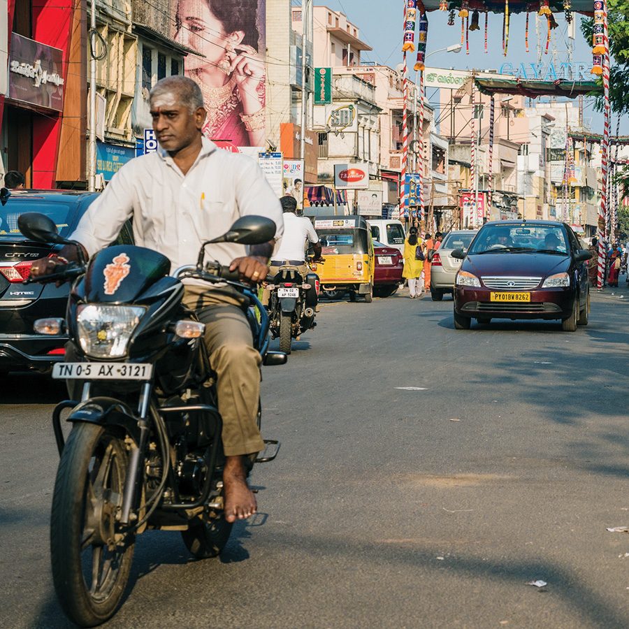 Man riding a motorbike